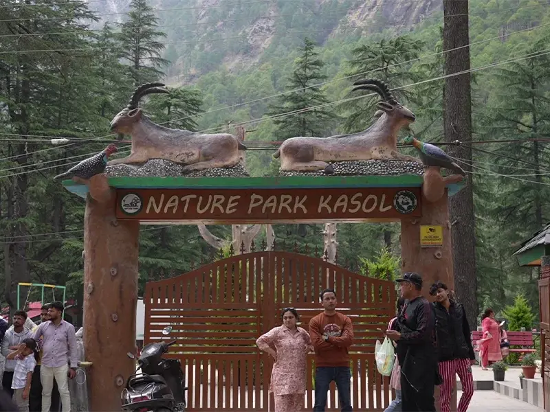 Serene walking trails and river view at Kasol Nature Park